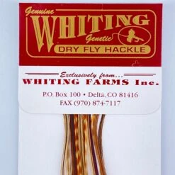Whiting 100 Pack Dry Fly Hackle - Barred Dark Ginger - 14