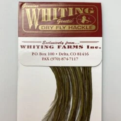 Whiting 100 Pack Dry Fly Hackle - Dark Olive - 14