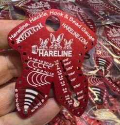 Hareline Hackle, Hook & Bead Gauge -Angler Gear Shop Hackle gauge Red