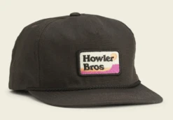 Howler Bros Unstructured Snapback Hat - Howler Mountain - Antique Black