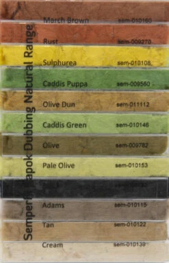 Semperfli Kapok Dry Fly Dubbing Dispensers -Angler Gear Shop SemperFliKapokDubbingNaturalRange