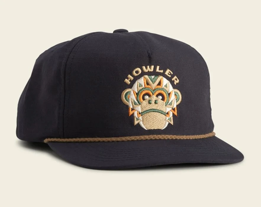 Howler Bros Unstructured Snapback Hat - El Mono Mayor : Navy 3 Howler Bros Unstructured Snapback Hat - El Mono Mayor : Navy